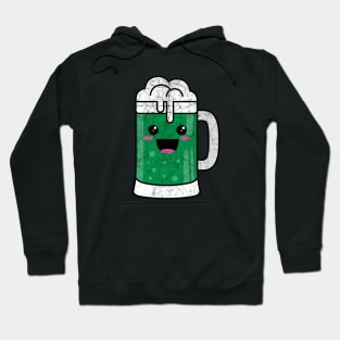 Kawaii Distressed Green Beer Hoodie